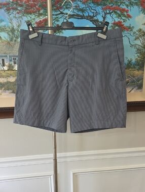 Nike Men's Gray Pinstripe Flat-Front Shorts